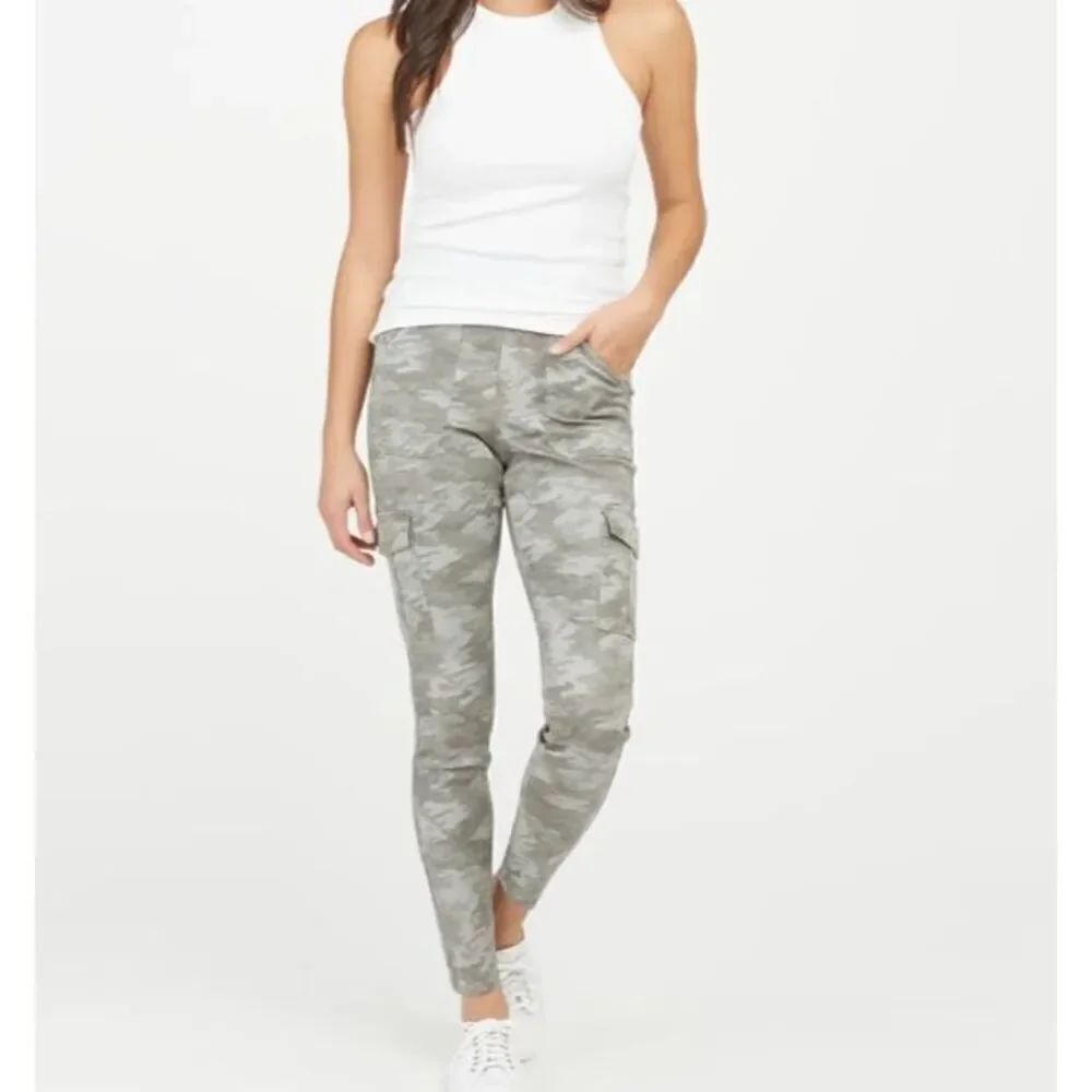 SPANX Twill camo stretch, Moto pants, jeans, size L